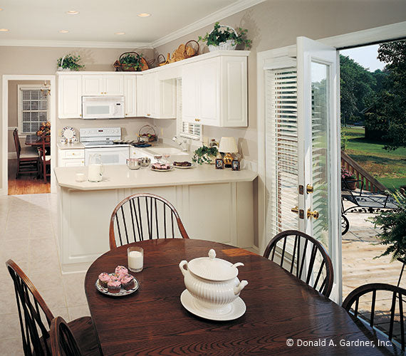 This is a photograph of the kitchen of farmhouse plan 235 The Merrifield as built by a customer