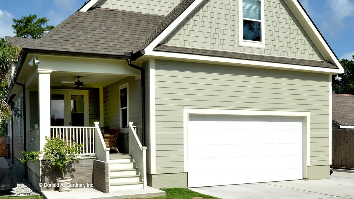 Rear garage view. The Merrill plan 1209