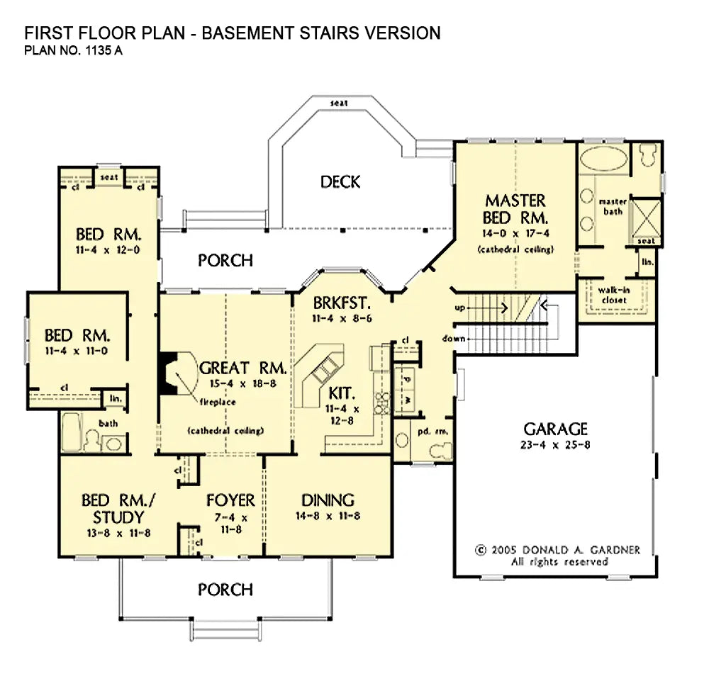 first floor plan with basement stairs