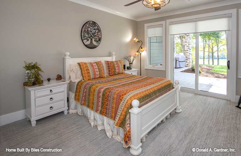 Bedroom with outside access from sliding glass door. 