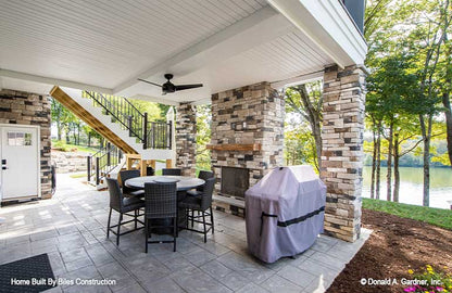 Gorgeous view from patio, outdoor fireplace with view of the water. The Mitchell 1413