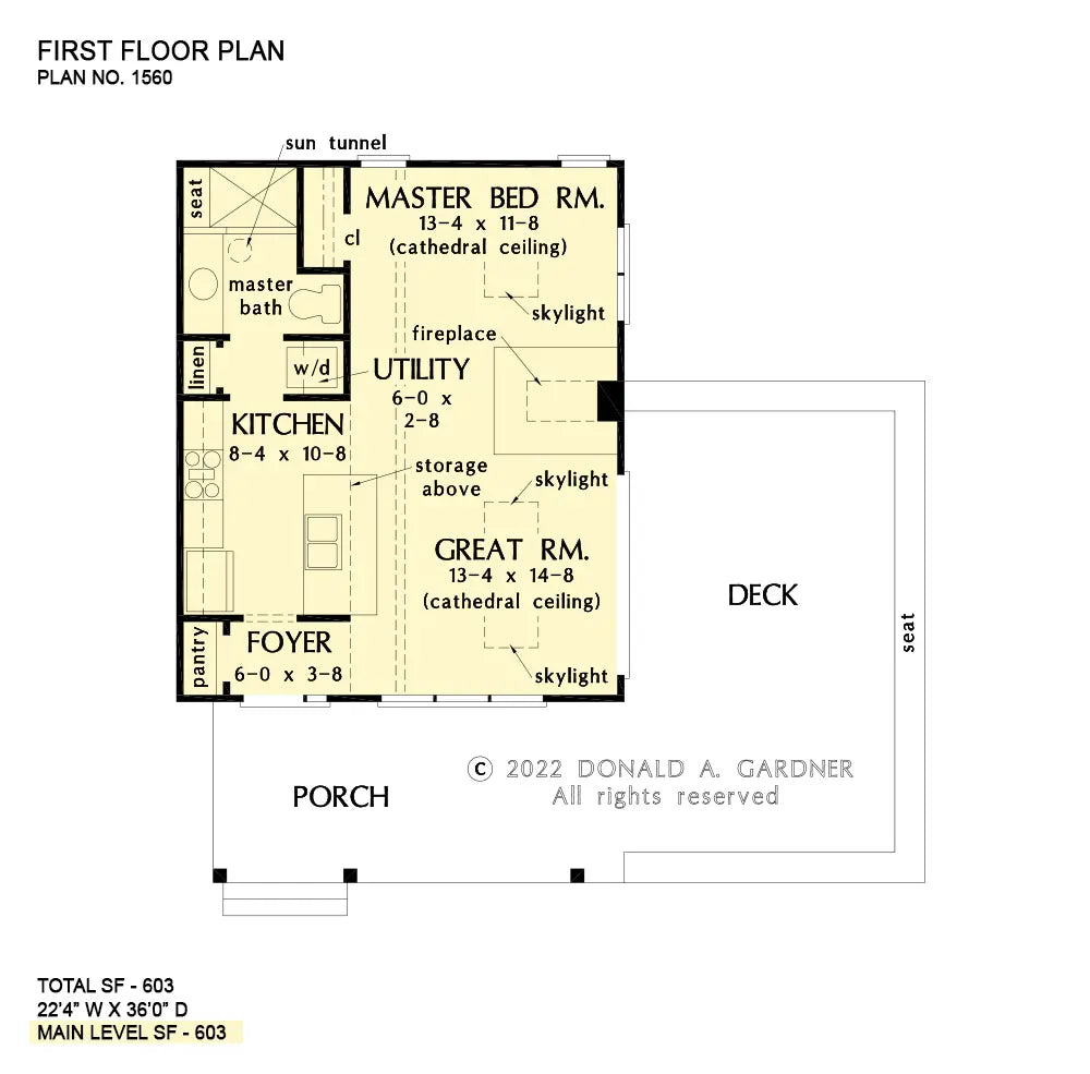 This is the first floor plan image for tiny house plan 1560 The Montana