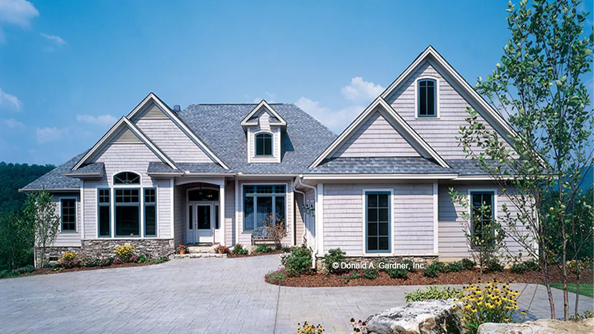 This is a photograph of the front of five bedroom house plan 711 The Monte Vista as built by a customer