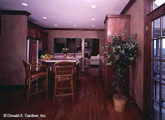 This is a photograph of the kitchen of walkout basement house plan 711 The Monte Vista as built by a customer