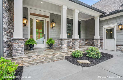 Front porch picture by customer house plan 1338 The Mosscliff