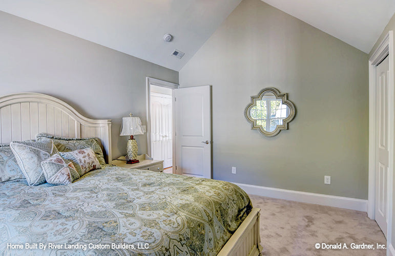 Vaulted ceiling in the secondary bedroom. The Newcastle plan 994.