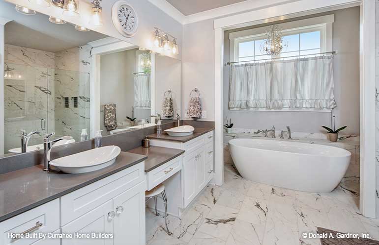 Free standing tub in the master bathroom. The Nicholette plan 1520.