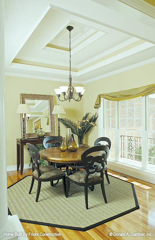 Tray ceiling in the dining room. The NIcholson plan 1021.