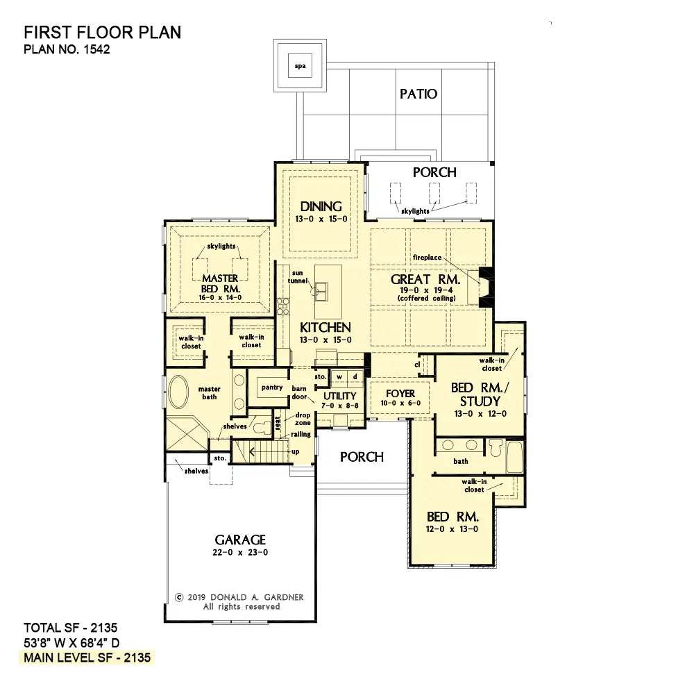 This is the first floor plan image for cottage house plan 1542 The Nigel