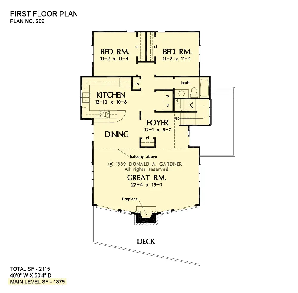 This is the first floor plan image for contemporary house plan 209 The Northwood