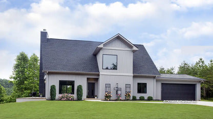 This is a photograph of the front of contemporary house plan 209 The Northwood as built by a customer