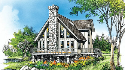 This is an illustration of the front of contemporary house plan 209 The Northwood