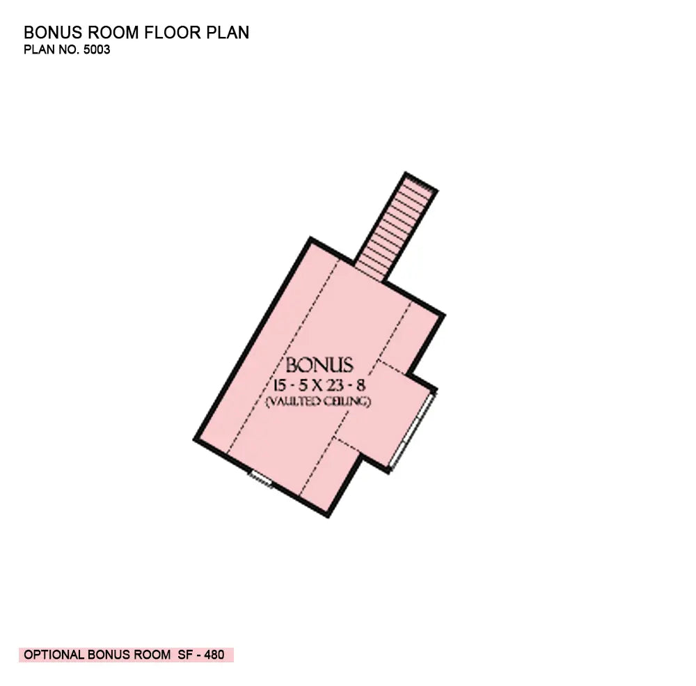 This is the bonus room floor plan image for mountain house plan 5003 The Oak Abbey