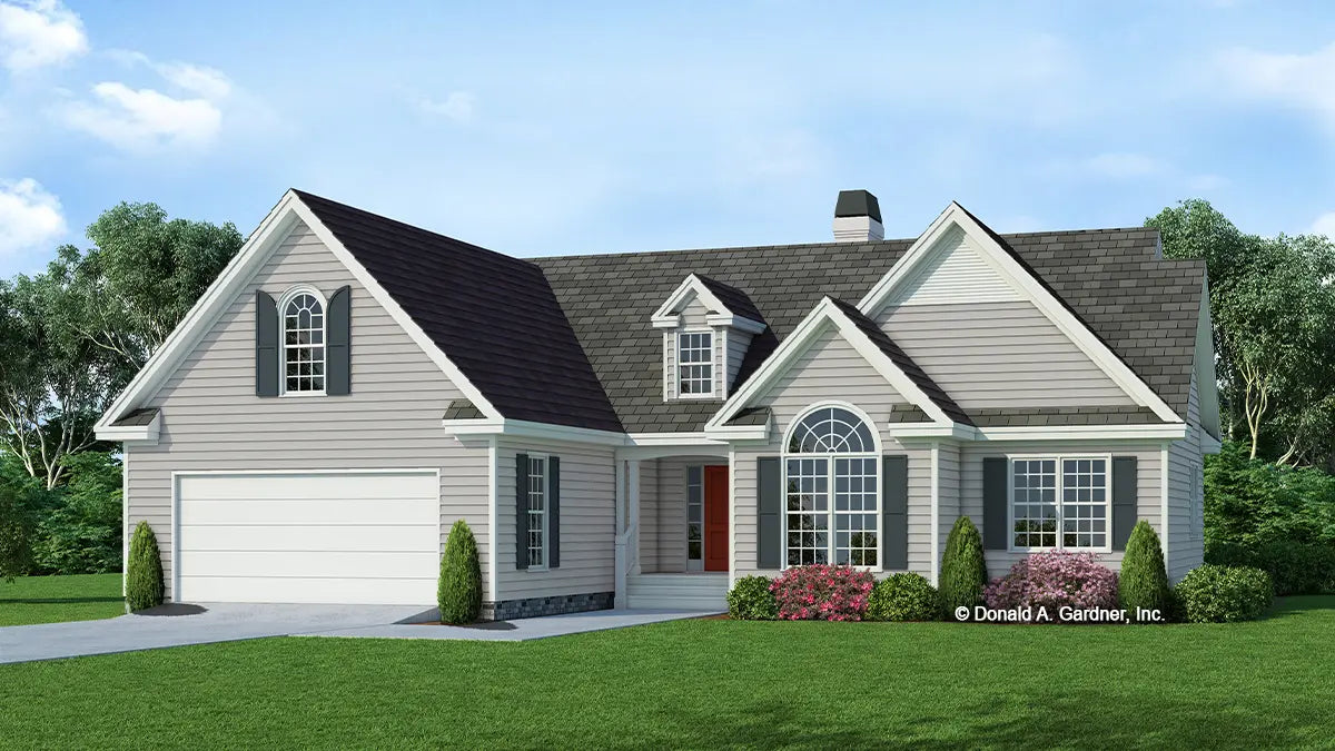 Front view illustration. The Oak Grove plan 448.