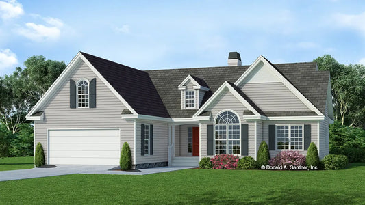 Front view illustration. The Oak Grove plan 448.