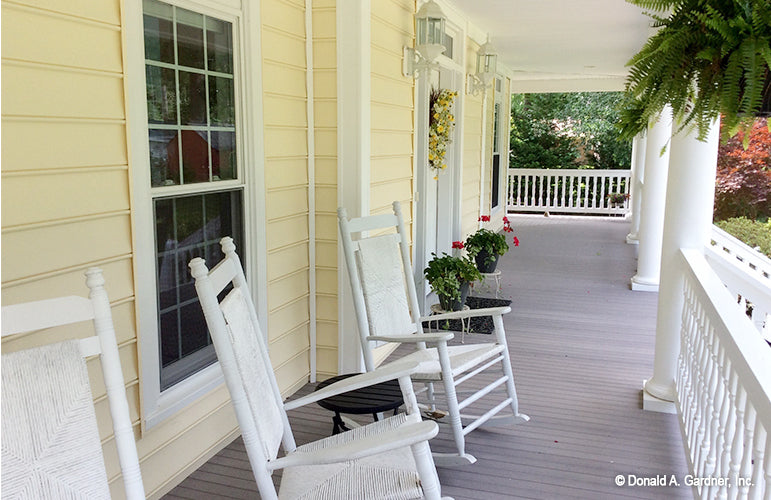 Rocking chairs on the front porch. The Oakmont plan 318.