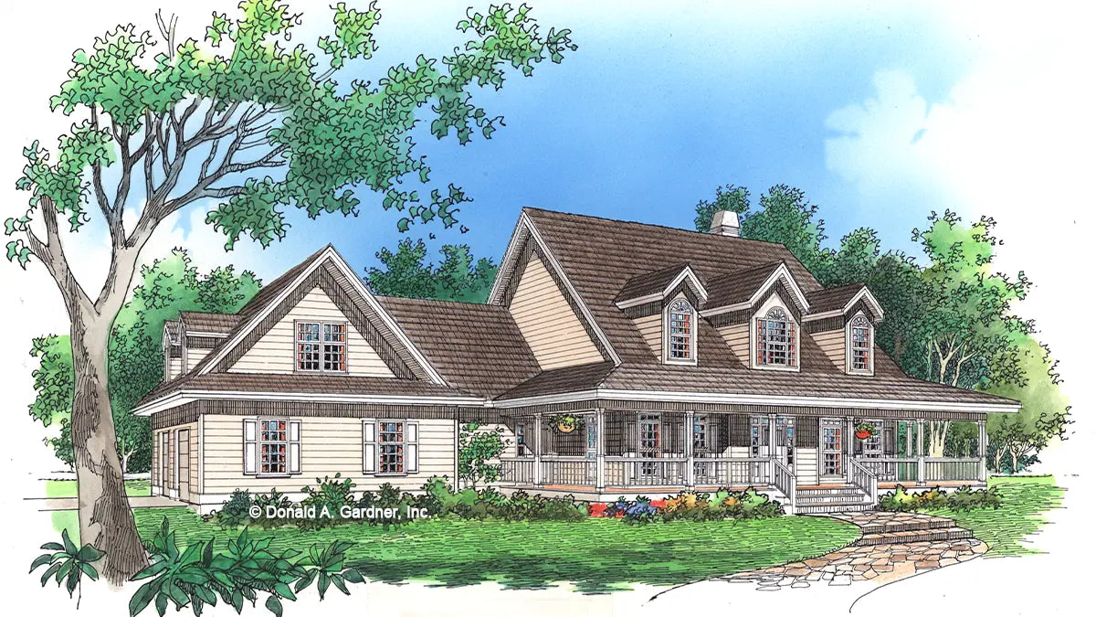 Front view illustration. The Oakmont plan 318.