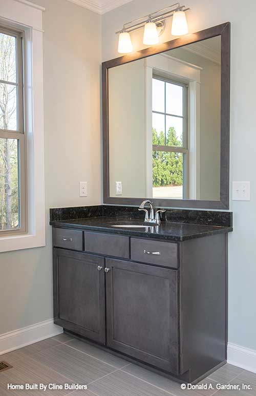 Picture of master bath vanity with window views for plan 1428 The Oscar 