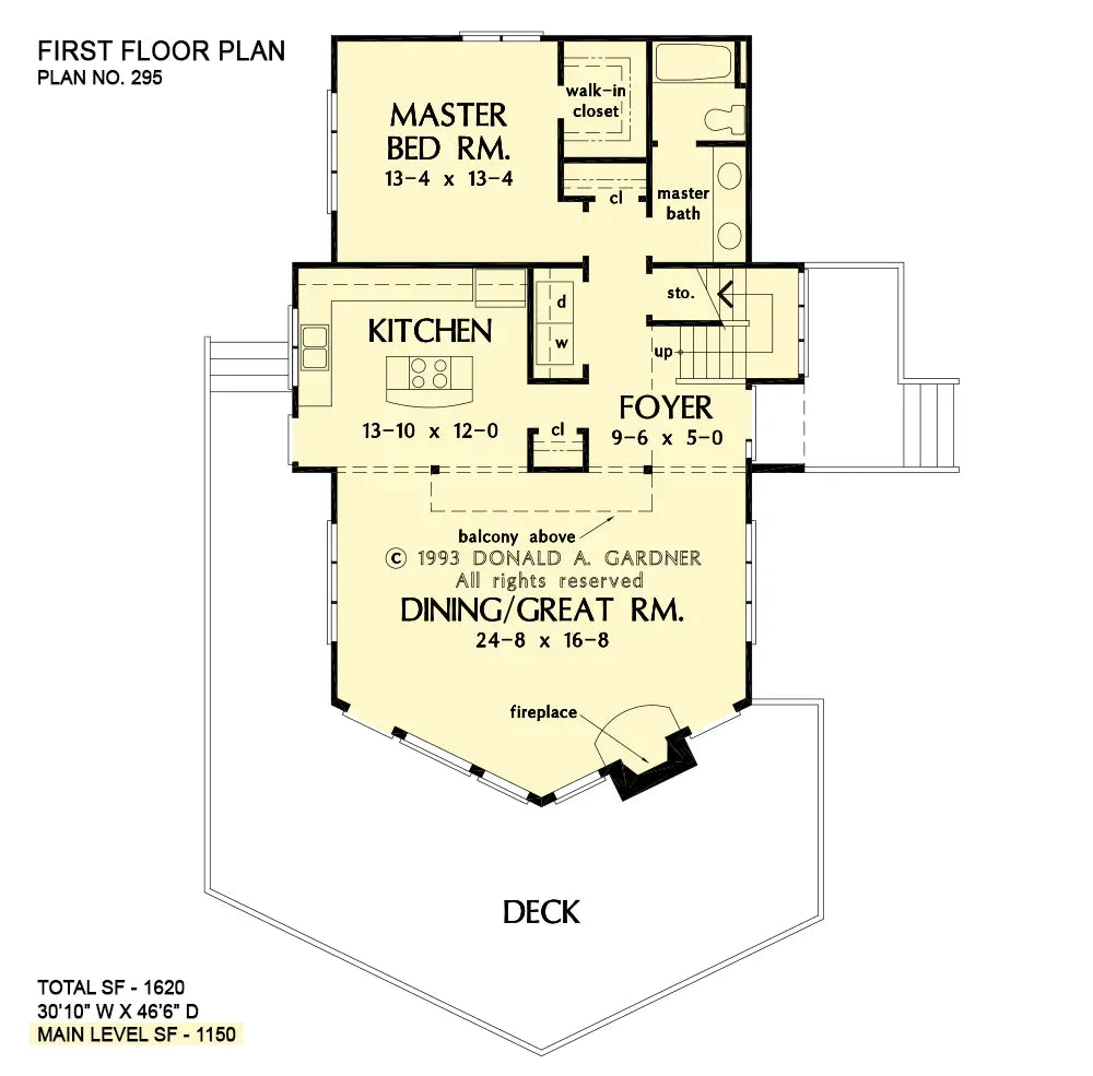 This is the first floor plan image for rustic house plan 295 The Overlea