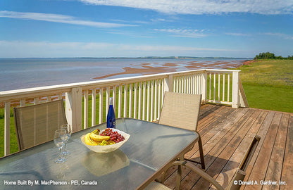 Rear deck view to the water. The Palm Lily plan 845. 