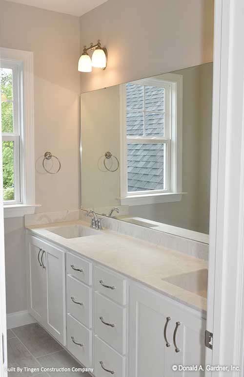 Double sink vanity in the bathroom. Paxton plan 1510