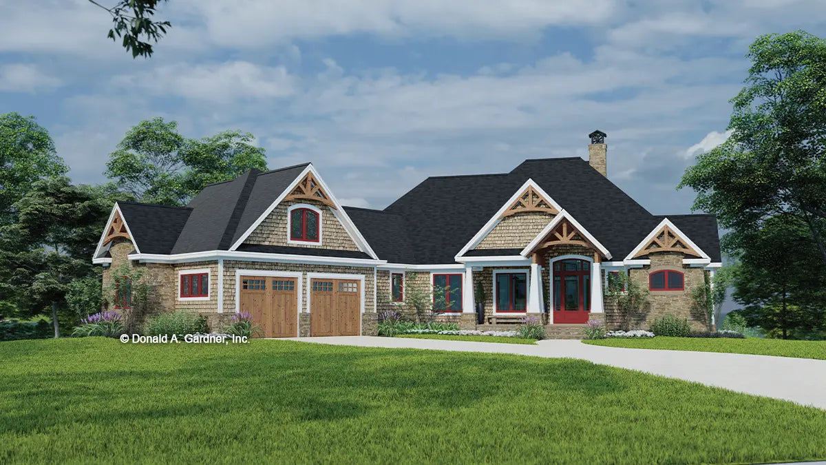 This is an illustration of the front of craftsman house plan 1616 The Penelope