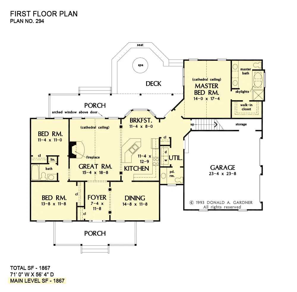 This is the first floor plan image for country house plan 294 The Pennyhill