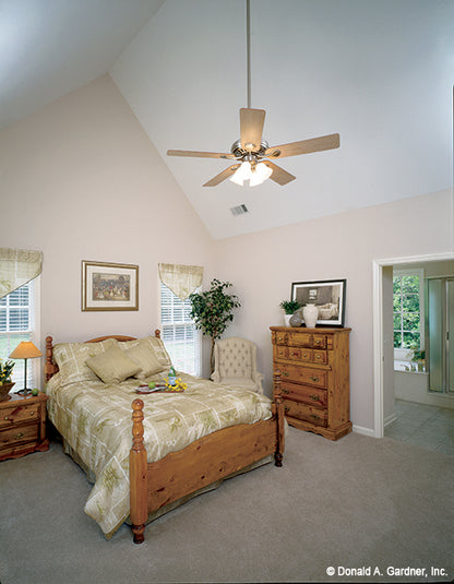 Cathedral ceiling of master bedroom for Pennyhill house plan 294