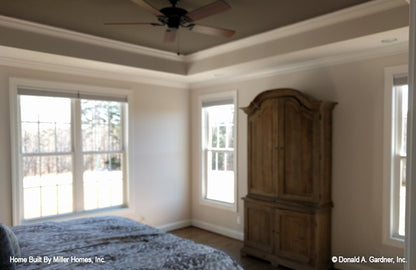 This is a photograph of a bedroom as built by a customer of brick house plan 1034 The Peppermill