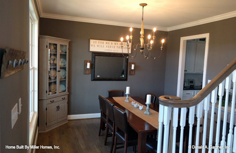 This is a photograph of the dining room as built by a customer of brick house plan 1034 The Peppermill