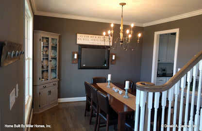 This is a photograph of the dining room as built by a customer of brick house plan 1034 The Peppermill