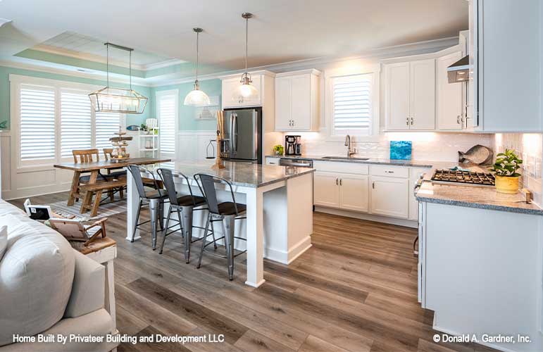 Full view of the kitchen alongside the dining room, Percy plan 1503