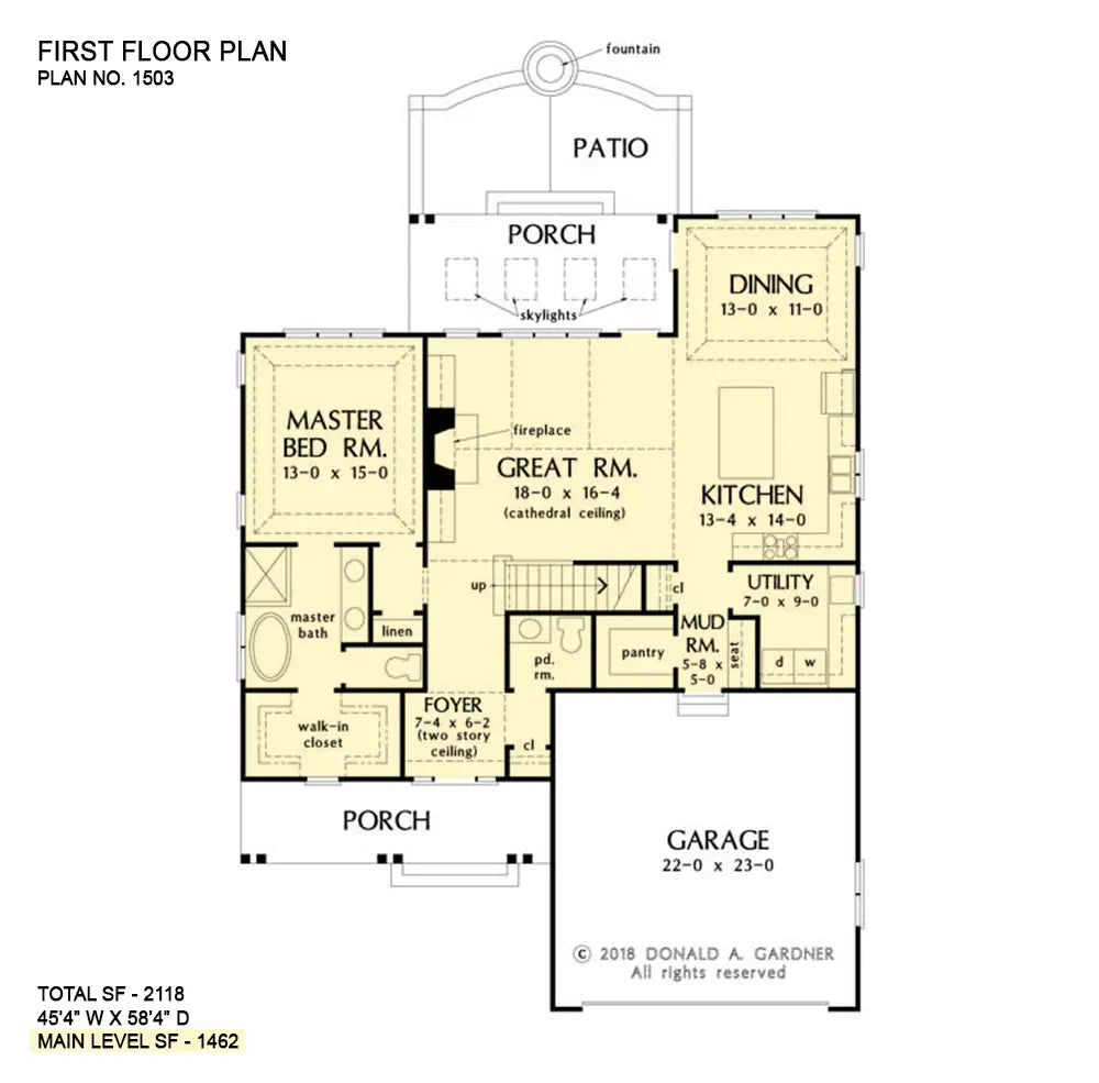 This is the first floor plan image for modern farmhouse house plan 1503 The Percy