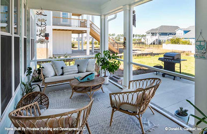 Enclosed patio with sitting area. Percy plan 1503