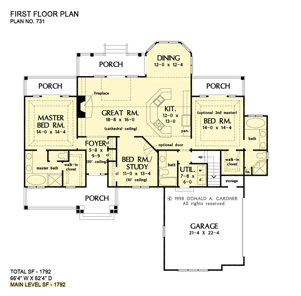 This is the first floor plan image for small house plan 731 The Periwinkle