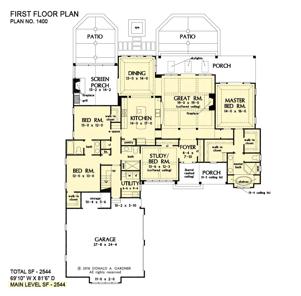 This is the first floor plan image for house plan 1400 The Porter