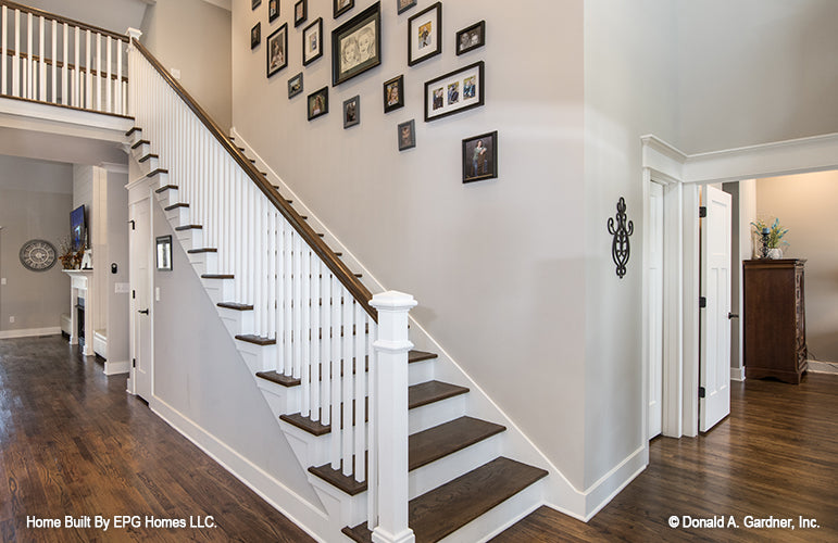 This is a picture of the stairs leading to the loft of simple house plan 1108 The Radford