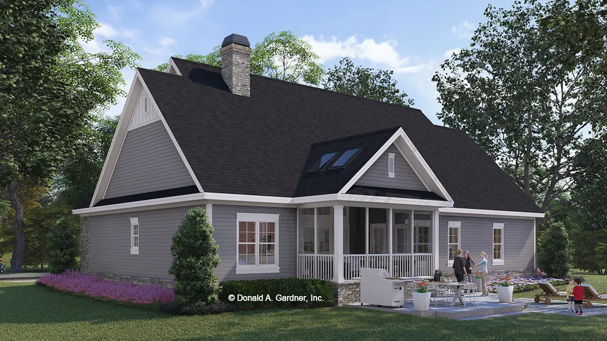 Rear side view illustration. The Whitford plan 1298.