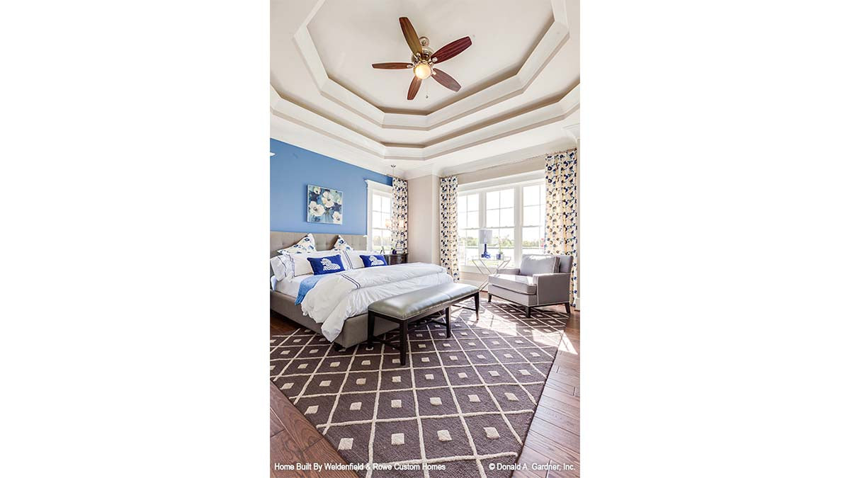 Tray ceiling in the master bedroom. The Rangemoss plan 1211.