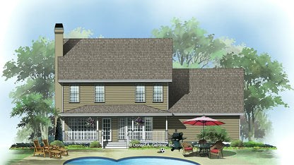 Rear view illustration. The Reidville plan 424.