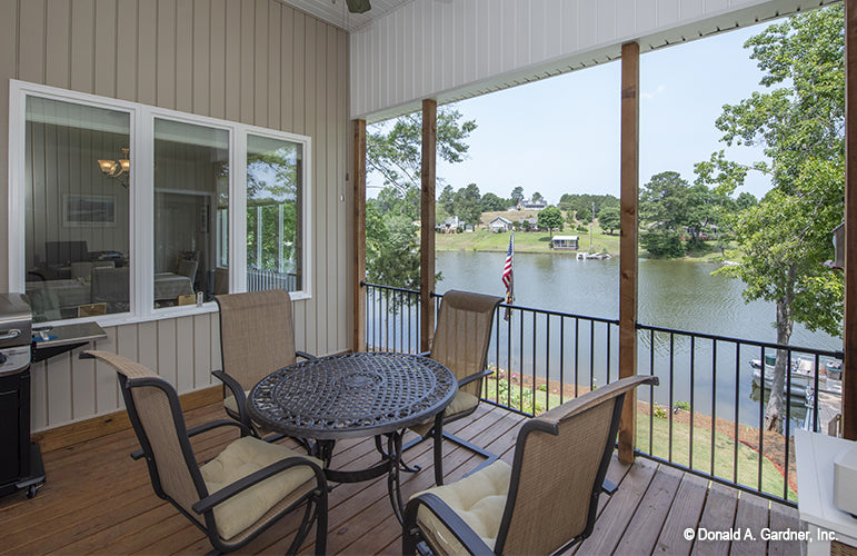 Rear view from porch of  Riverpointe house plan 1247 