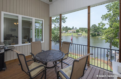 Rear view from porch of  Riverpointe house plan 1247 