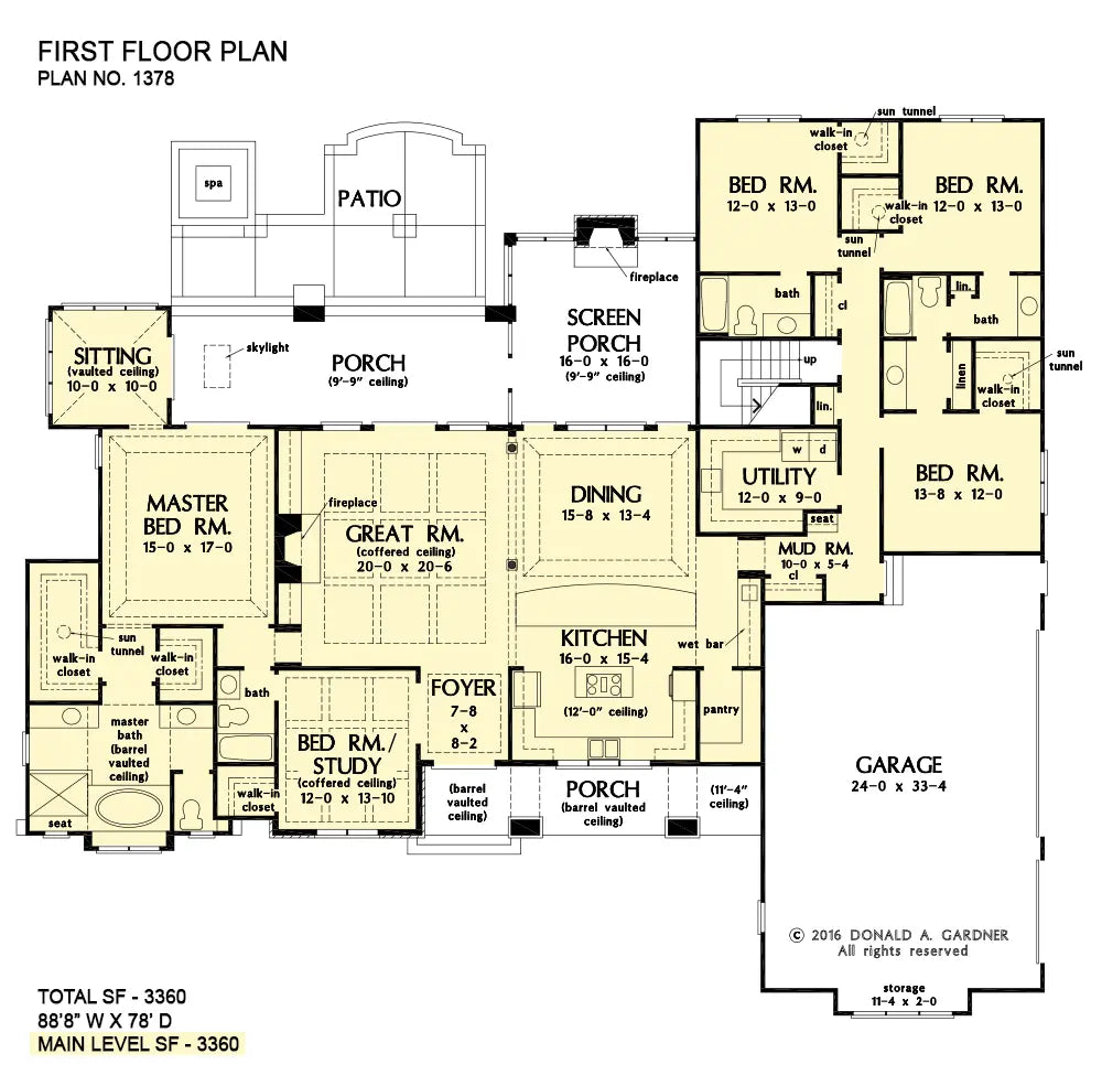 This is the first floor plan image for house plan 1378 The Roseburg