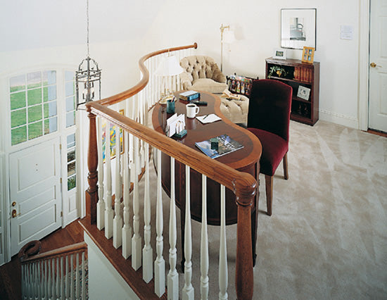 Office space in the loft balcony. The Rousseau plan 451.