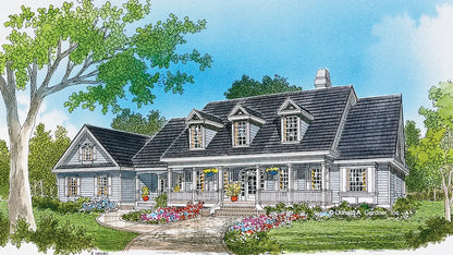 This is an illustration of the front of country house plan 741 The Rutledge