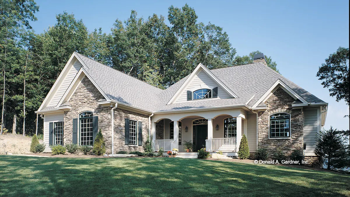 This is a photograph of the front of craftsman house plan 824 The Ryecroft as built by a customer