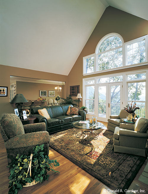 This is a photograph of the great room of craftsman house plan 824 The Ryecroft as built by a customer