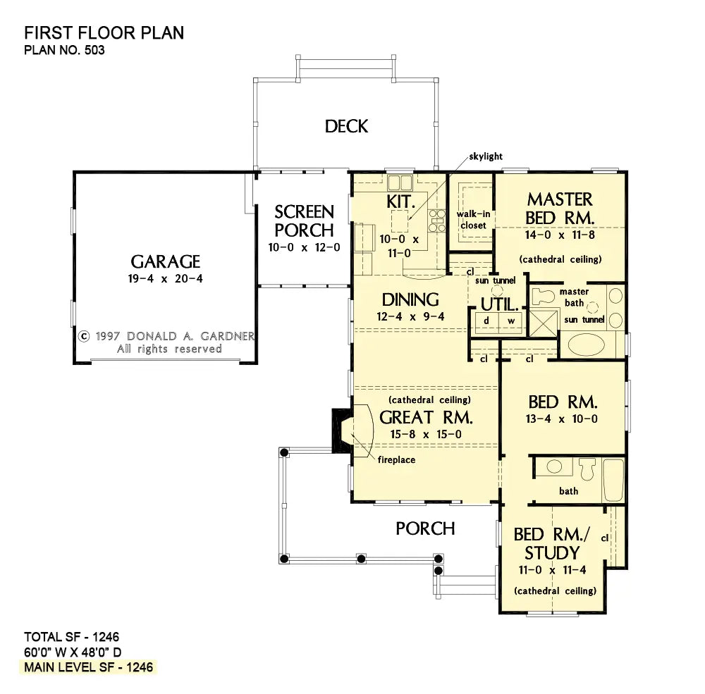 This is the first floor plan image for house plan 503 The Ryley