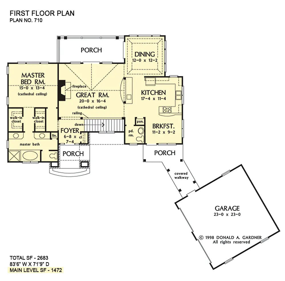 This is the first floor plan image for mountain house plan 710 The Sable Ridge