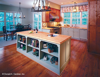 This is a photograph of the kitchen of mountain house plan 710 The Sable Ridge as built by a customer